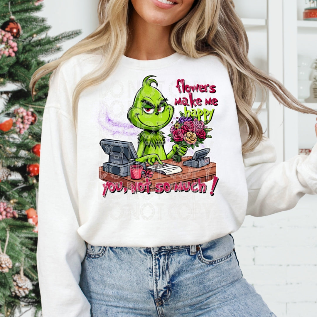 Florist Grinch #1206 - Ready to Press DTF Transfer Full Color