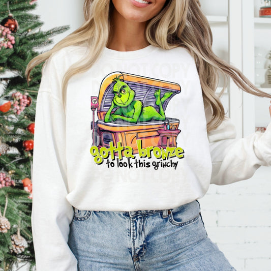 Tanning Grinch #1204 - Ready to Press DTF Transfer Full Color