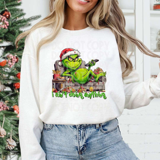 Couch Potato Grinch #1200 - Ready to Press DTF Transfer Full Color
