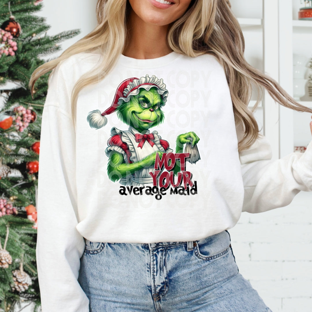 Maid Grinch #1196 - Ready to Press DTF Transfer Full Color