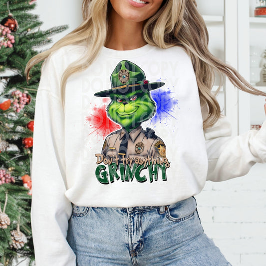 State Trooper Grinch #1195 - Ready to Press DTF Transfer Full Color