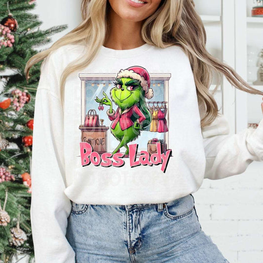 Boutique Owner Grinch #1193 - Ready to Press DTF Transfer Full Color