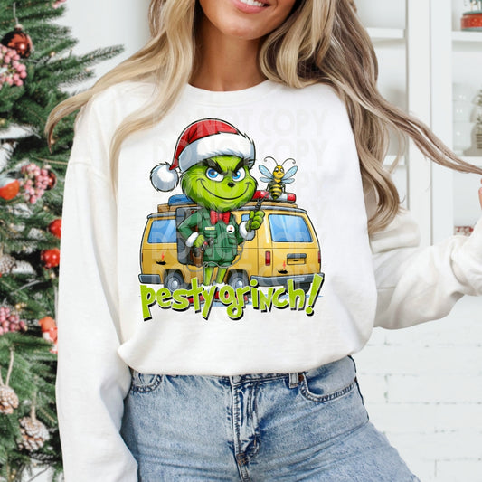 Pest Control Grinch #1191 - Ready to Press DTF Transfer Full Color