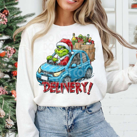 Door Dash Grinch #1230 - Ready to Press DTF Transfer Full Color