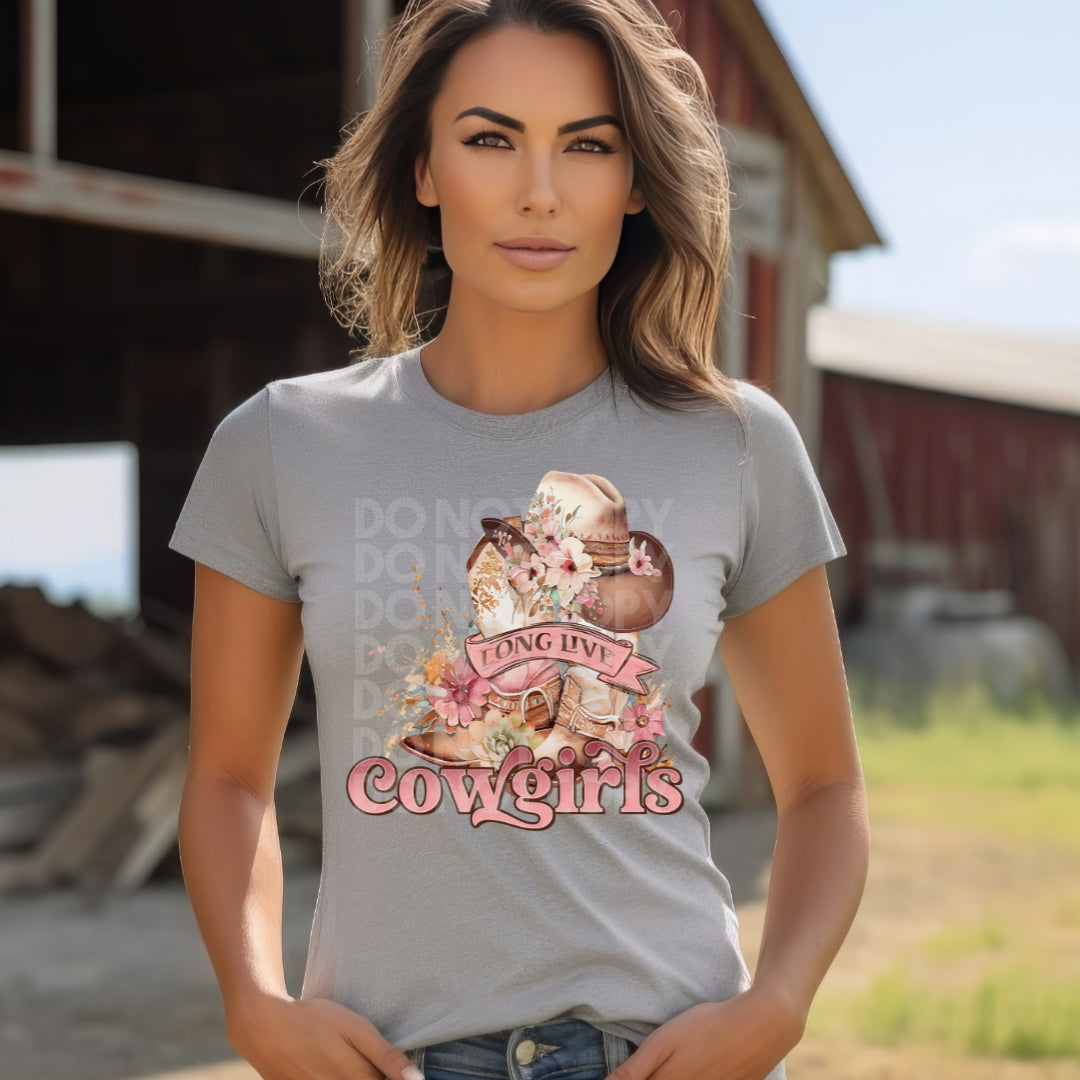 Long Live Cowgirls Floral Boots #1376  - Ready to Press DTF Transfer Full Color