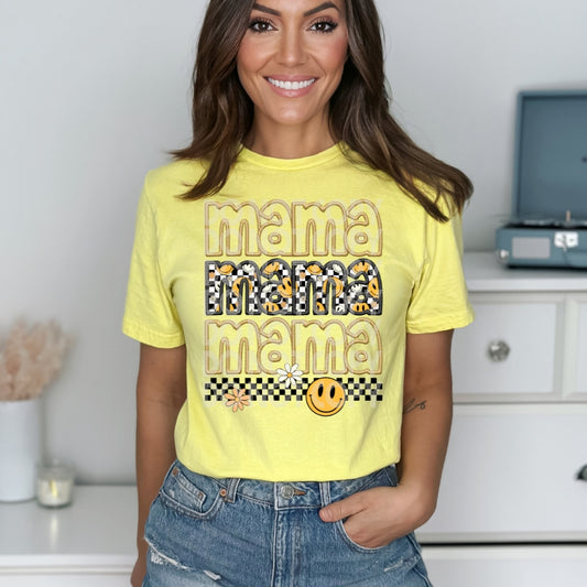 Retro Mama Embroidery #1374  - Ready to Press DTF Transfer Full Color