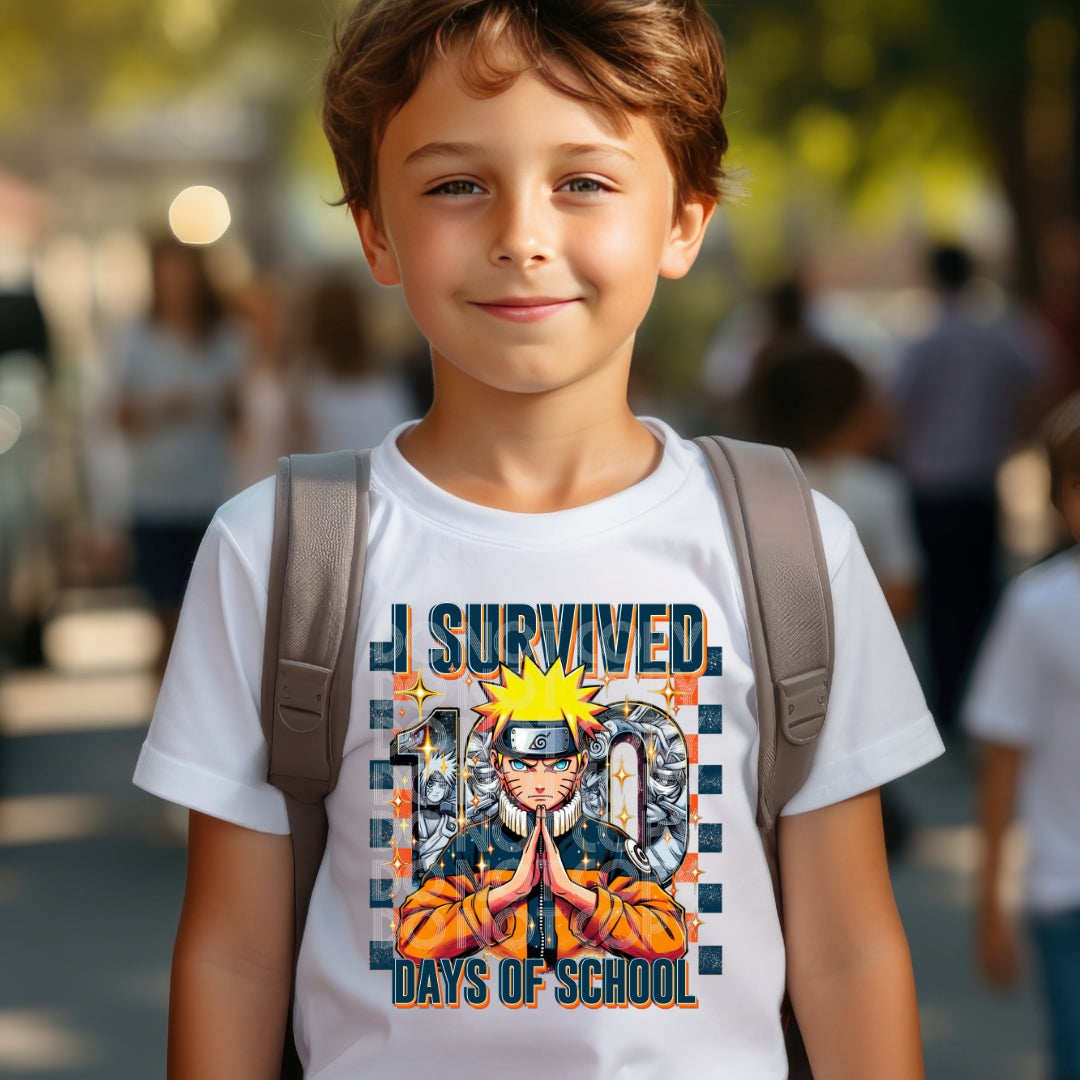 Naruto Survived 100 Days Of School #1424  - Ready to Press DTF Transfer Full Color