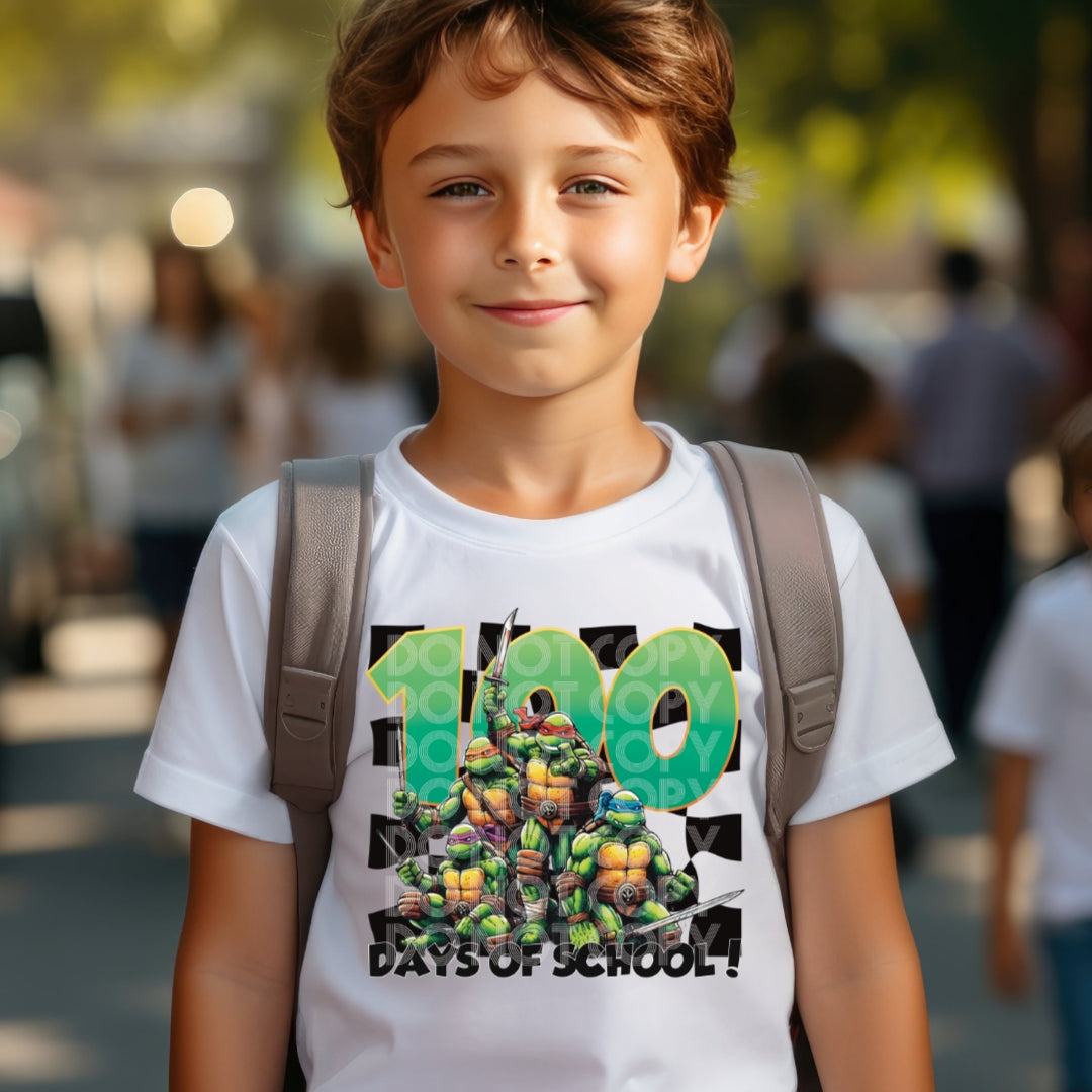 100 Days Of School Ninja Turtles #1415  - Ready to Press DTF Transfer Full Color