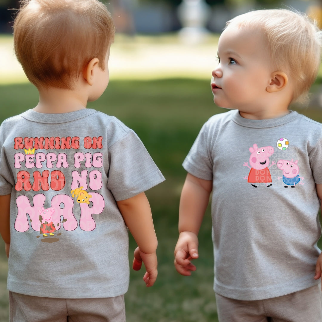 Peppa & No Nap POCKET ONLY #1487  - Ready to Press DTF Transfer Full Color