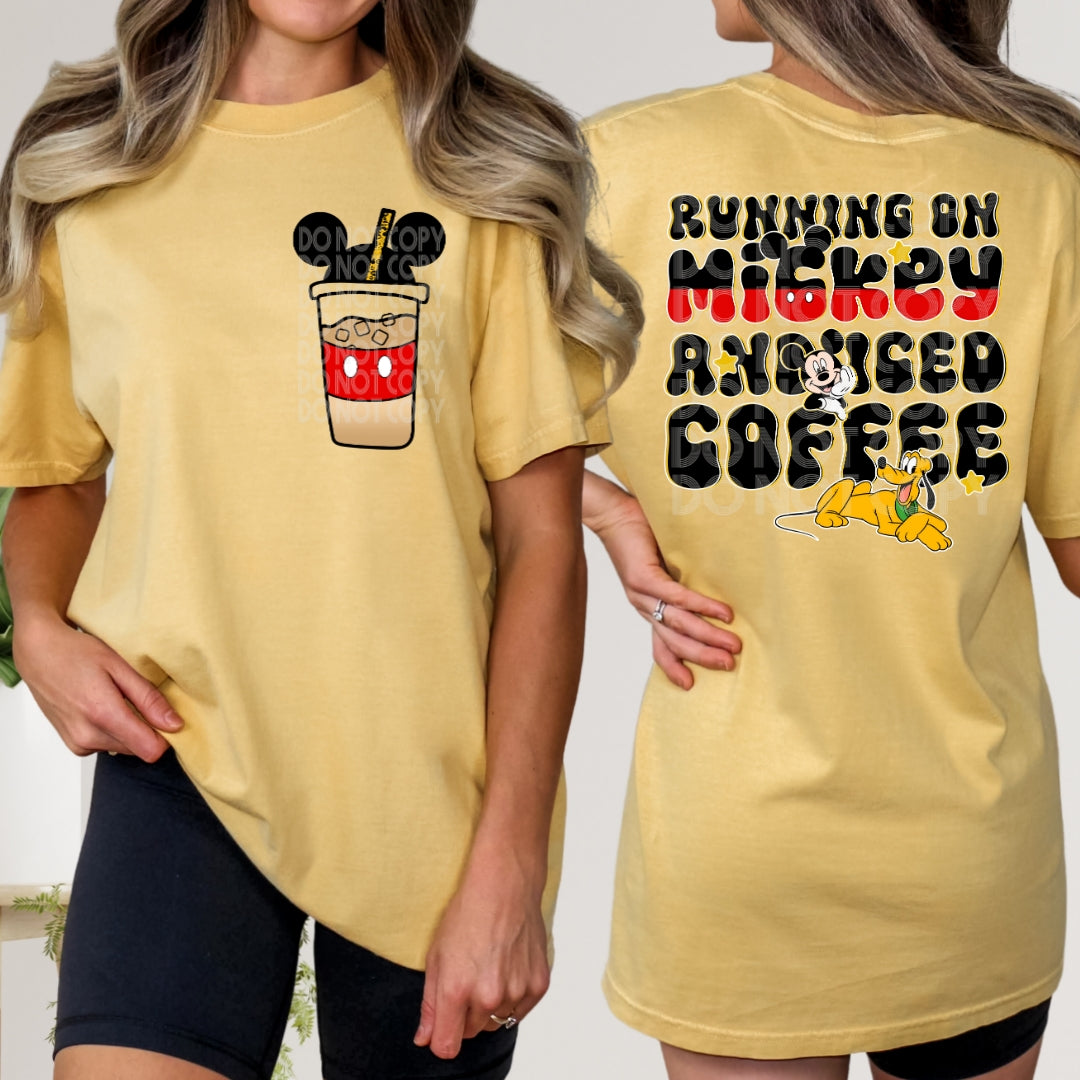Mickey & Iced Coffee BACK ONLY #1492  - Ready to Press DTF Transfer Full Color