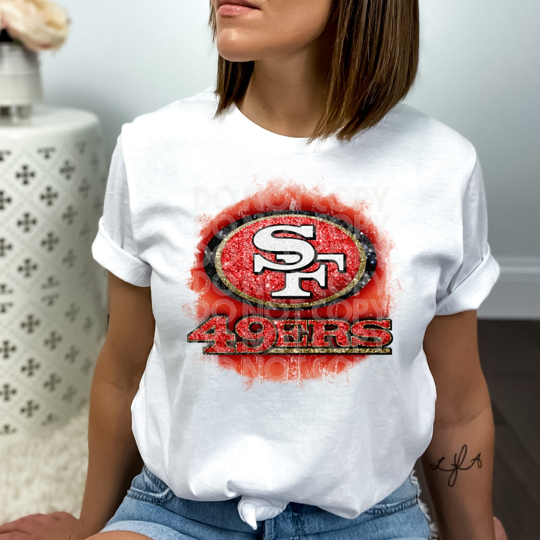 Glitter 49ers #1584  - Ready to Press DTF Transfer Full Color