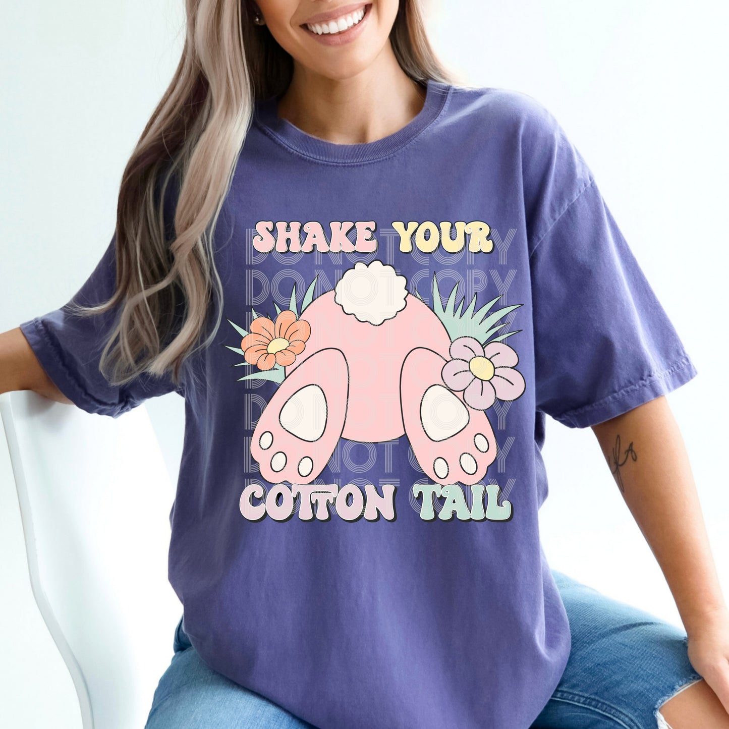 Shake Your Cotton Tail #1647  - Ready to Press DTF Transfer Full Color