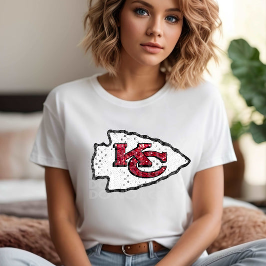 Chiefs Logo Sequin #1713 - Ready to Press DTF Transfer Full Color