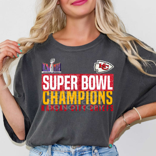 Chiefs Champs Glitter #1703 - Ready to Press DTF Transfer Full Color