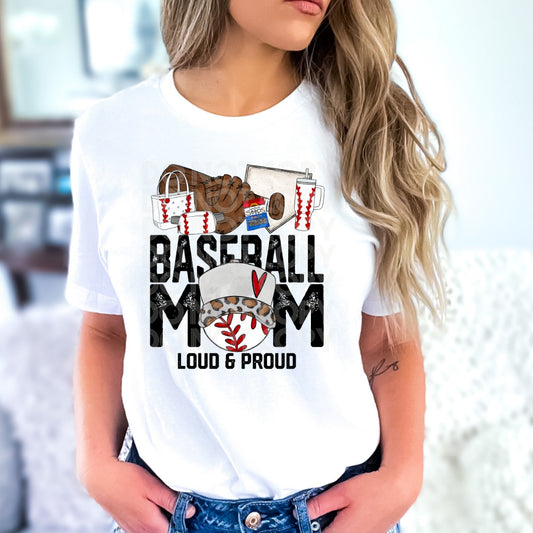 Baseball Mom Loud Proud #1972 - Ready to Press DTF Transfer Full Color