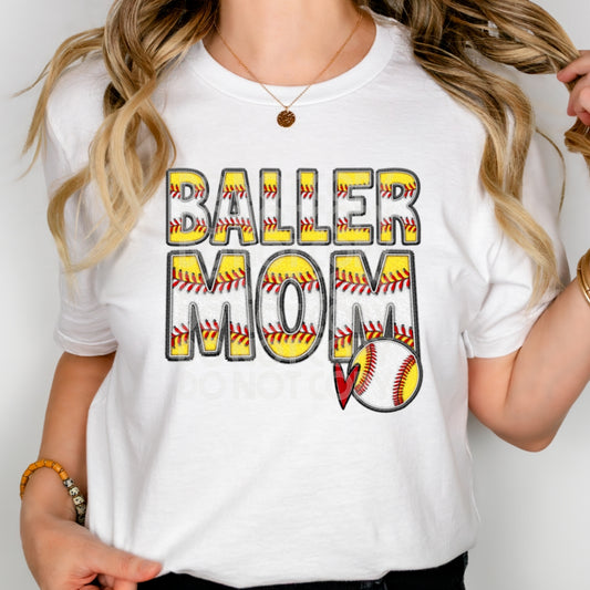 Baller Mom #1962 - Ready to Press DTF Transfer Full Color