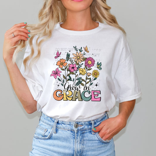Grow In Grace #2063 - Ready to Press DTF Transfer Full Color