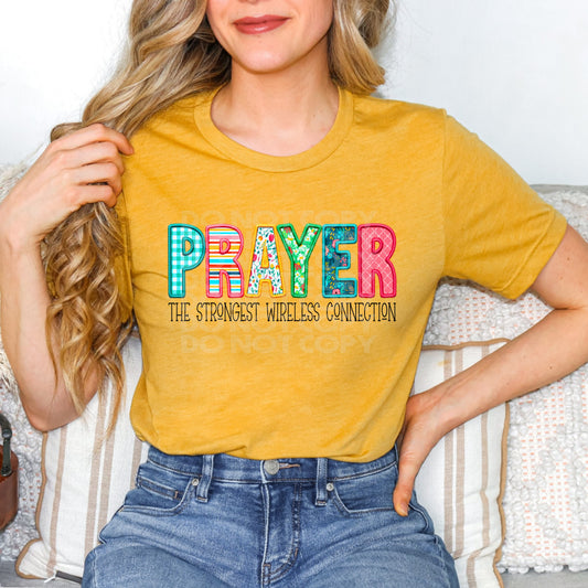 Prayer Strongest  #3021 - Ready to Press DTF Transfer Full Color