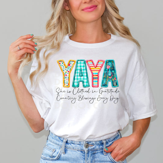 Clothed In Gratitude Yaya #3044 - Ready to Press DTF Transfer Full Color
