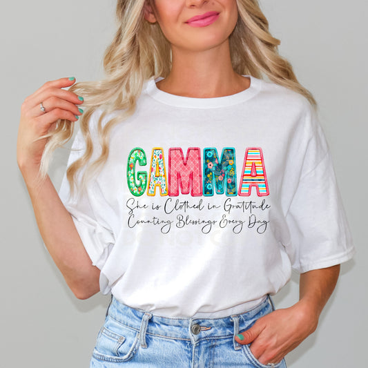 Clothed In Gratitude Gamma #3033 - Ready to Press DTF Transfer Full Color