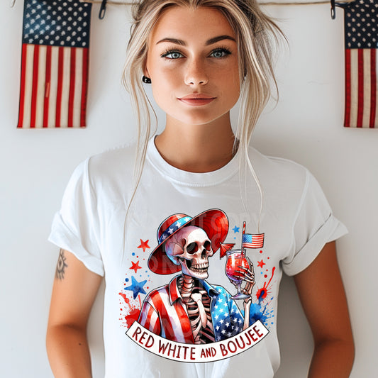 Red White & Boujee #3193 - Ready to Press DTF Transfer Full Color