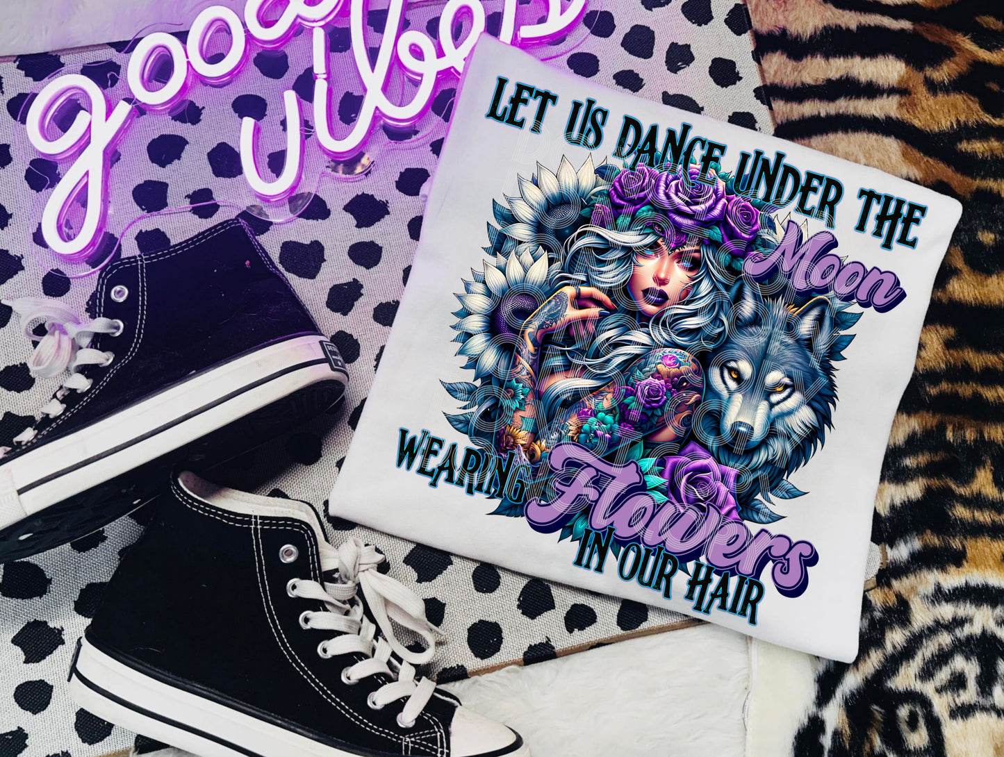 Let Us Dance Under The Moon #4200 - Ready to Press DTF Transfer Full Color - Pro Blanks