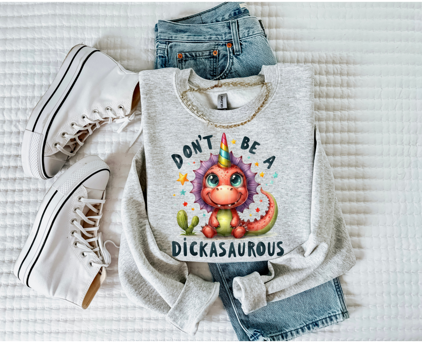 Don't Be A Dickasaurous #4229 - Ready to Press DTF Transfer Full Color - Pro Blanks