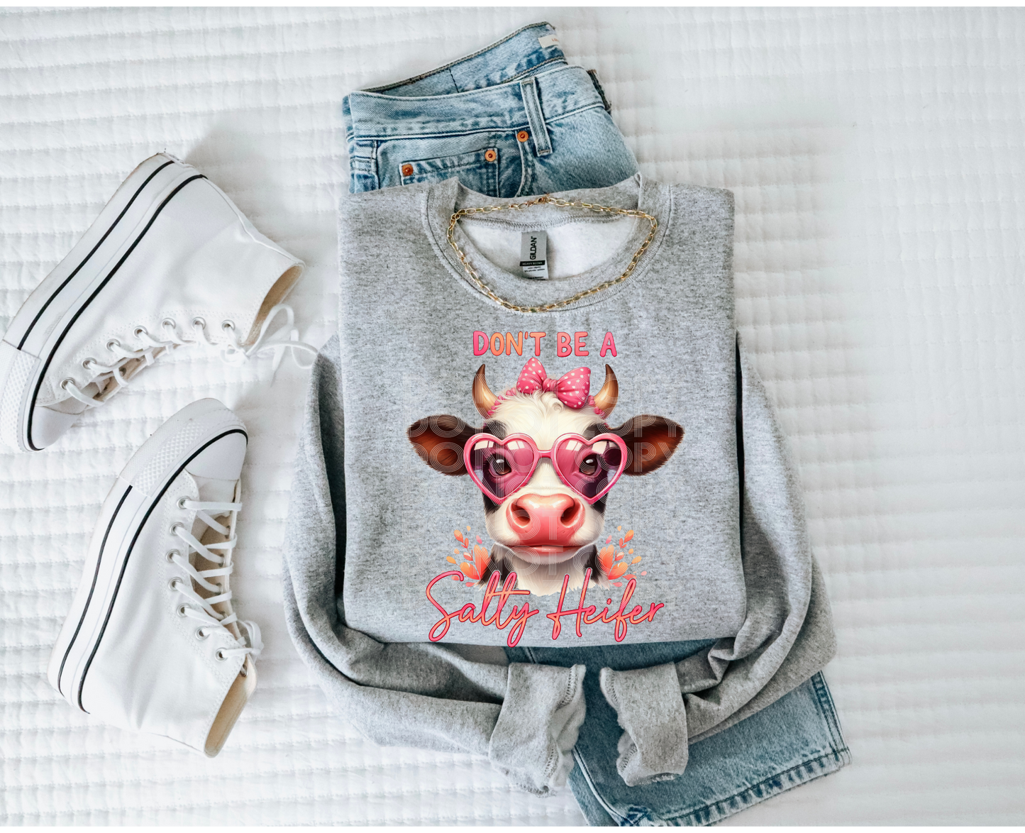 Don't Be A Salty Heifer #4240 - Ready to Press DTF Transfer Full Color - Pro Blanks