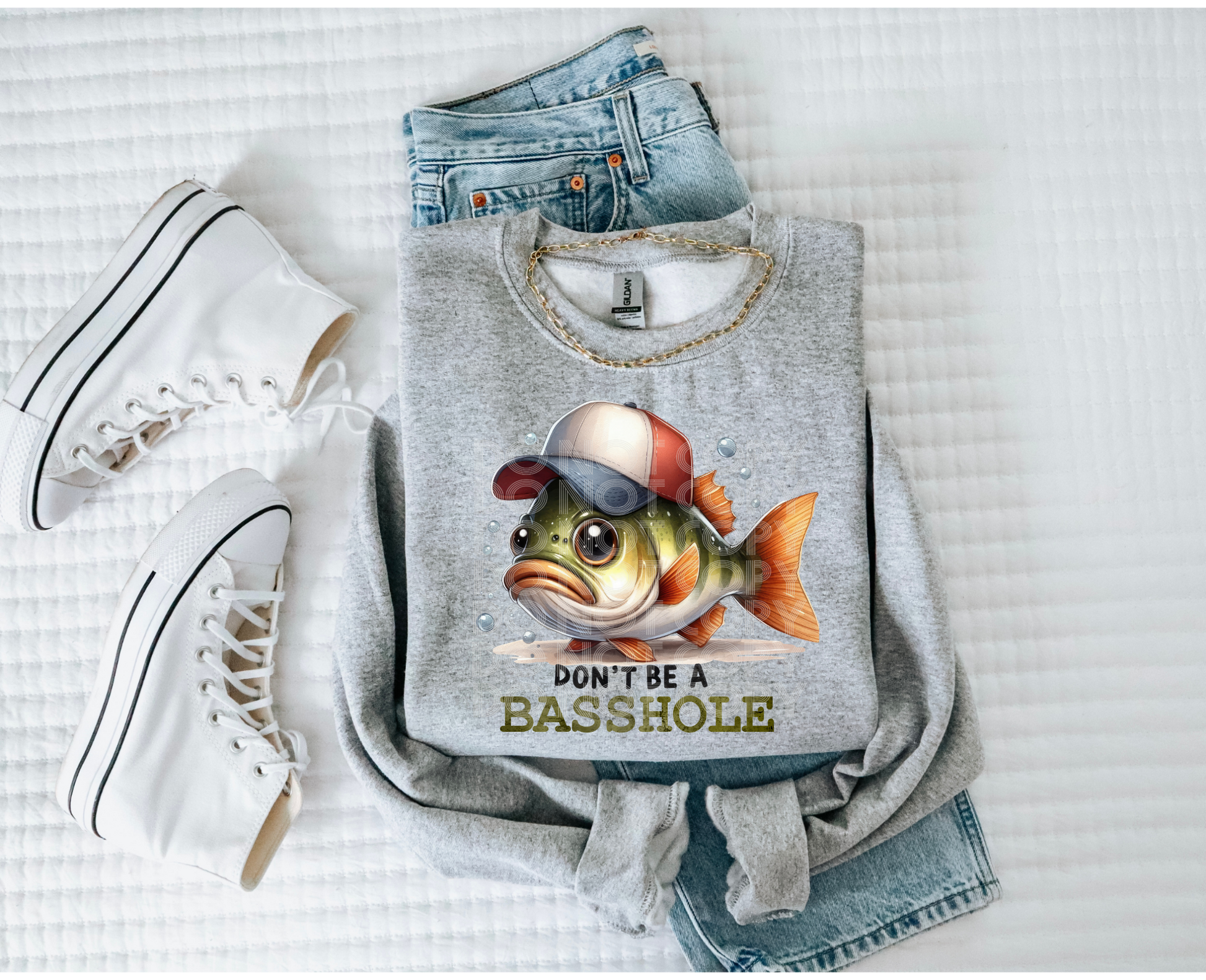 Don't Be A Basshole #4242 - Ready to Press DTF Transfer Full Color - Pro Blanks