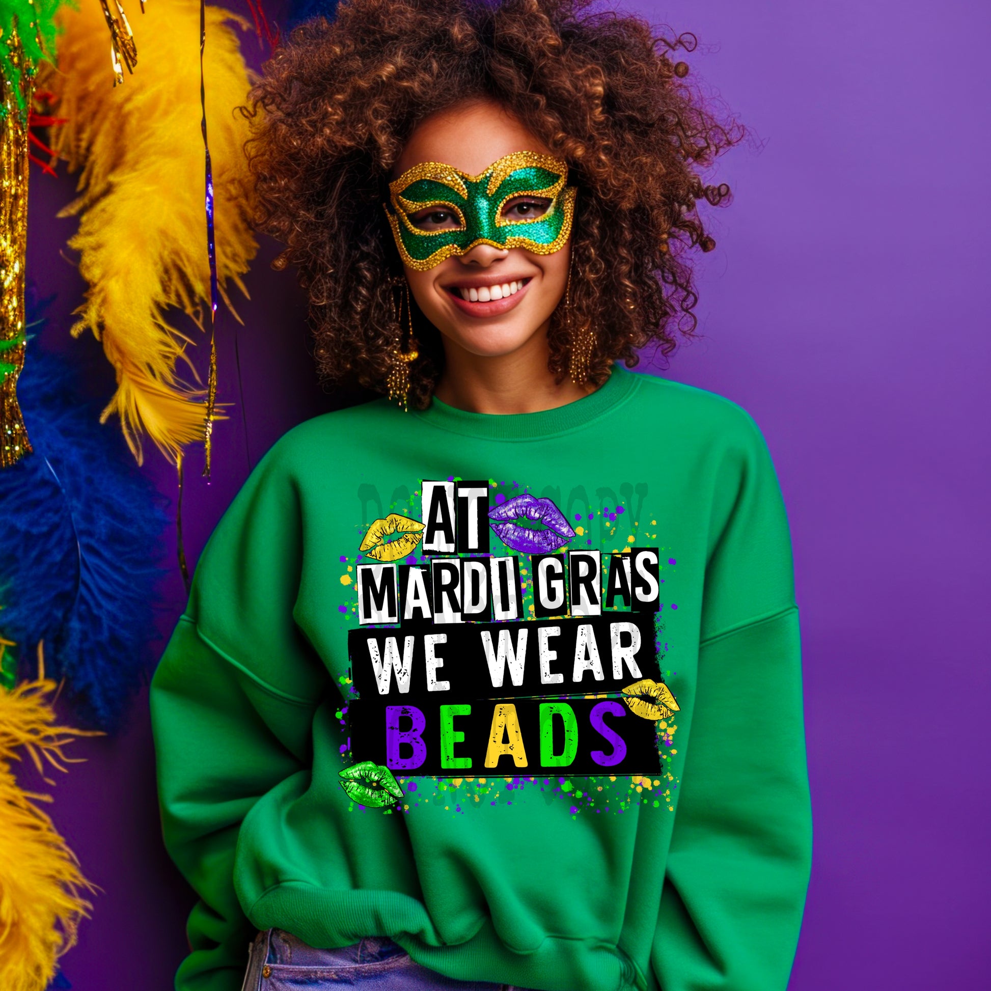 We Wear Beads #4318 - Ready to Press DTF Transfer Full Color - Pro Blanks