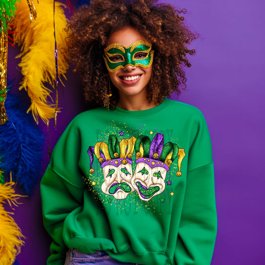 Mardi Gras Mask #4319 - Ready to Press DTF Transfer Full Color - Pro Blanks