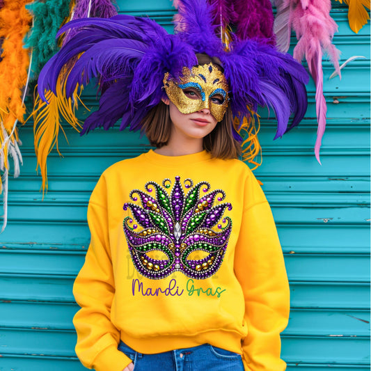 Mardi Gras #4332 - Ready to Press DTF Transfer Full Color - Pro Blanks