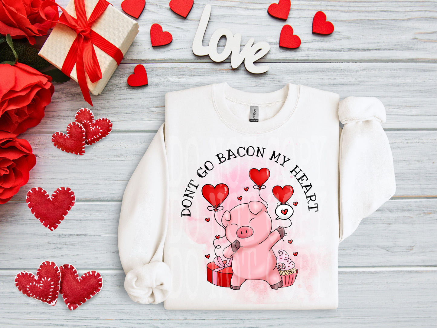 Bacon My Heart #4431 - Ready to Press DTF Transfer Full Color