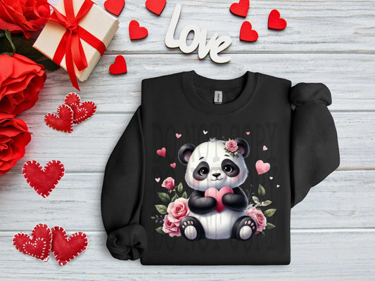 Panda Heart #4464 - Ready to Press DTF Transfer Full Color