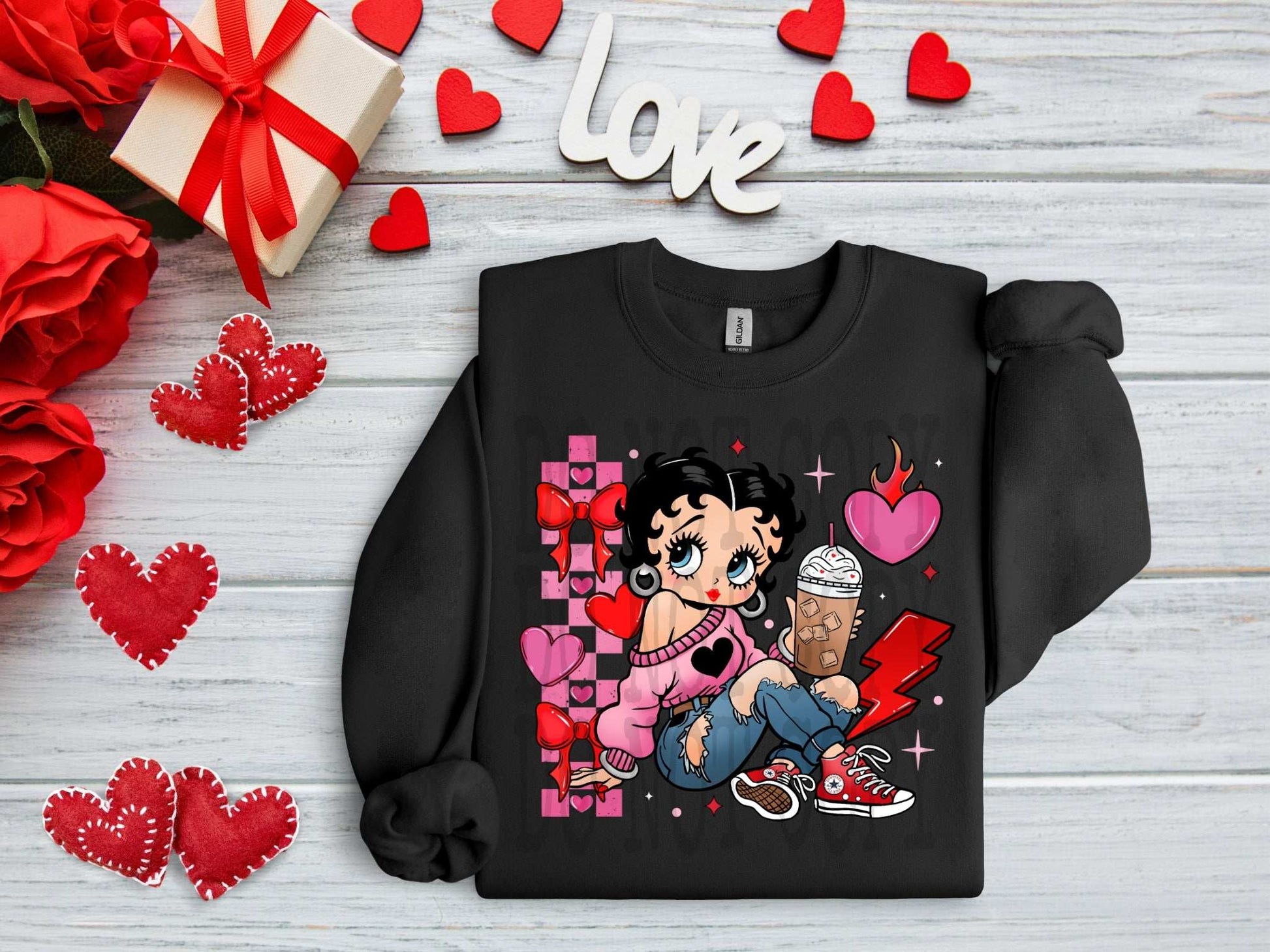 Betty Boop Valentine #4466 - Ready to Press DTF Transfer Full Color