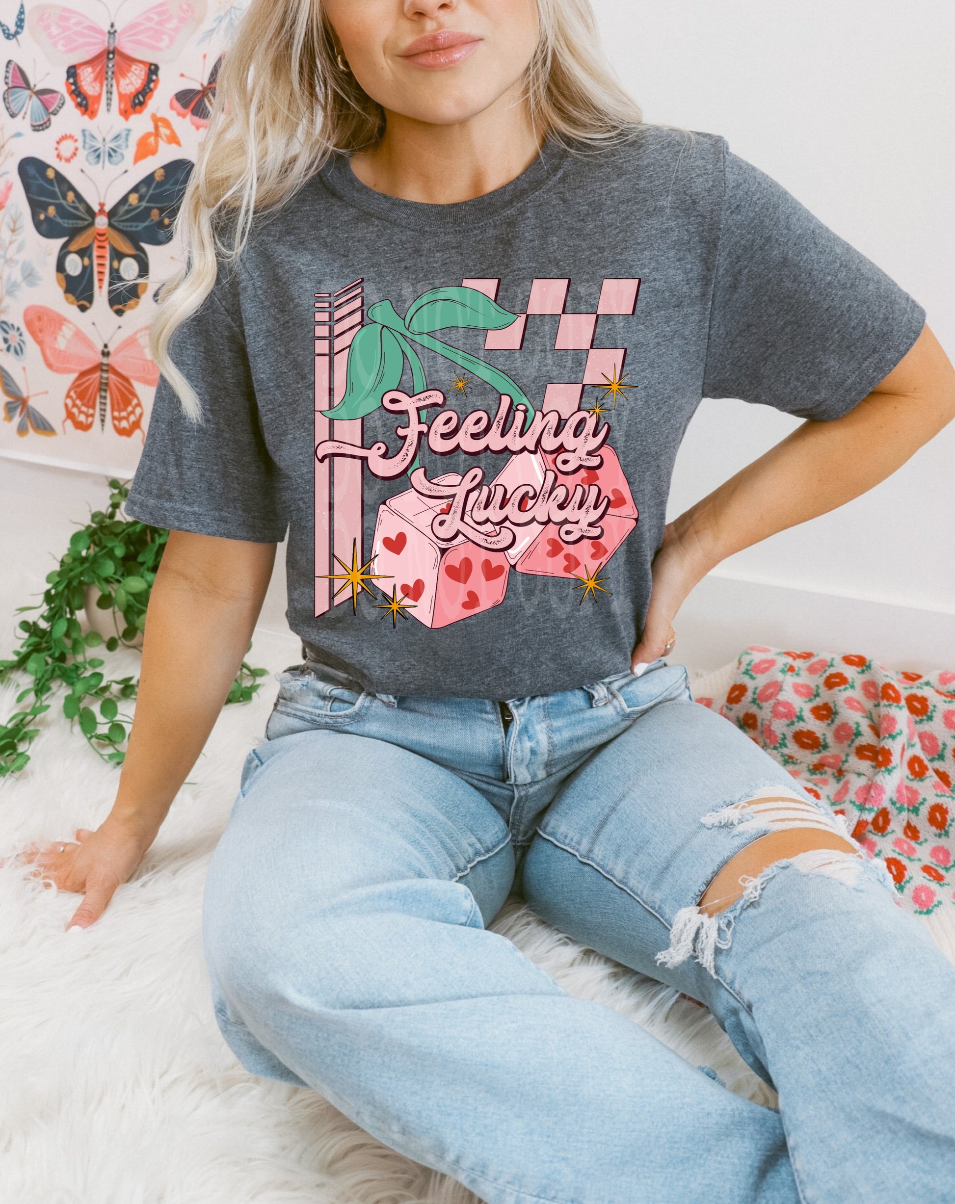 Feeling Lucky #4580 - Ready to Press DTF Transfer Full Color - Pro Blanks