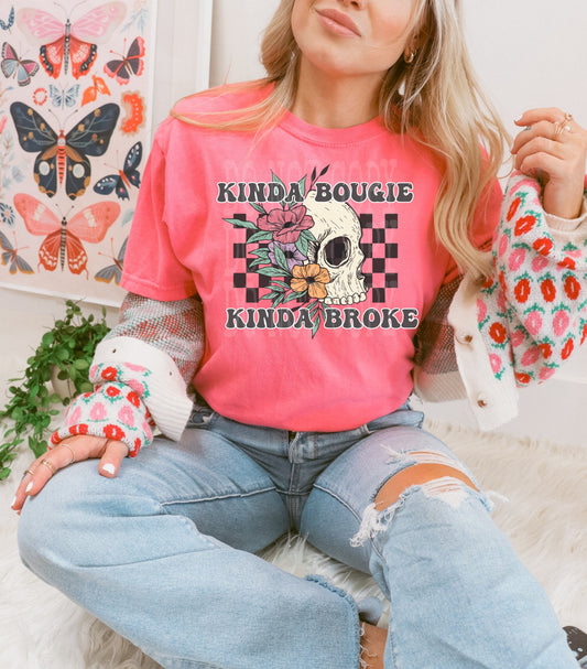 Kinda Broke #4577 - Ready to Press DTF Transfer Full Color - Pro Blanks