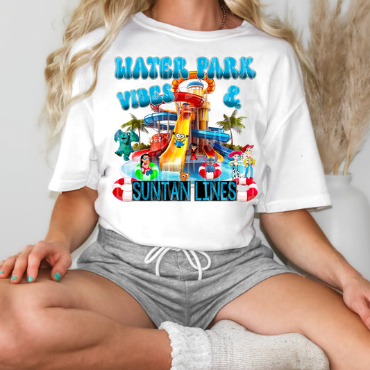Waterpark Vibes & Suntan Lines #4589 - Ready to Press DTF Transfer Full Color