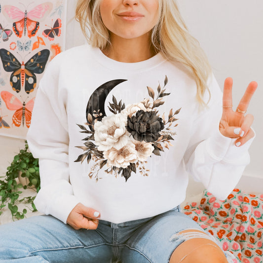 Moon Floral #4602 - Ready to Press DTF Transfer Full Color - Pro Blanks