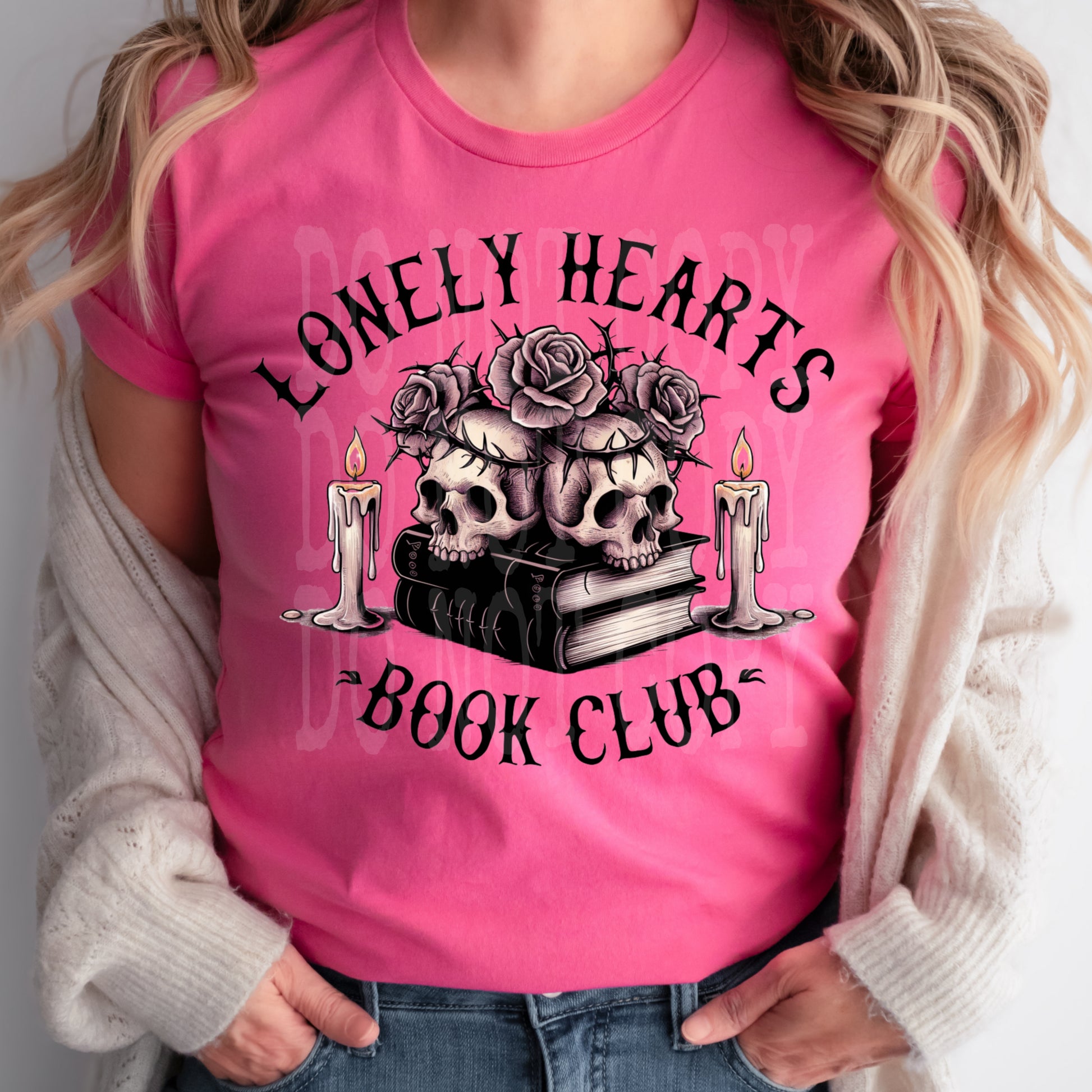 Lonely Hearts Book Club #4622 - Ready to Press DTF Transfer Full Color - Pro Blanks