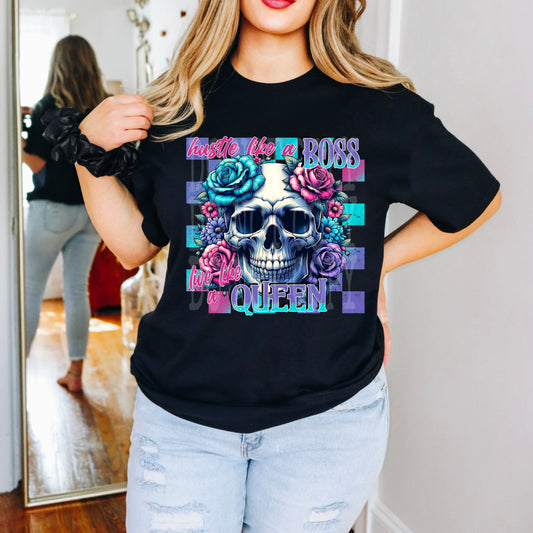 Hustle Like A Boss #4677 - Ready to Press DTF Transfer Full Color - Pro Blanks