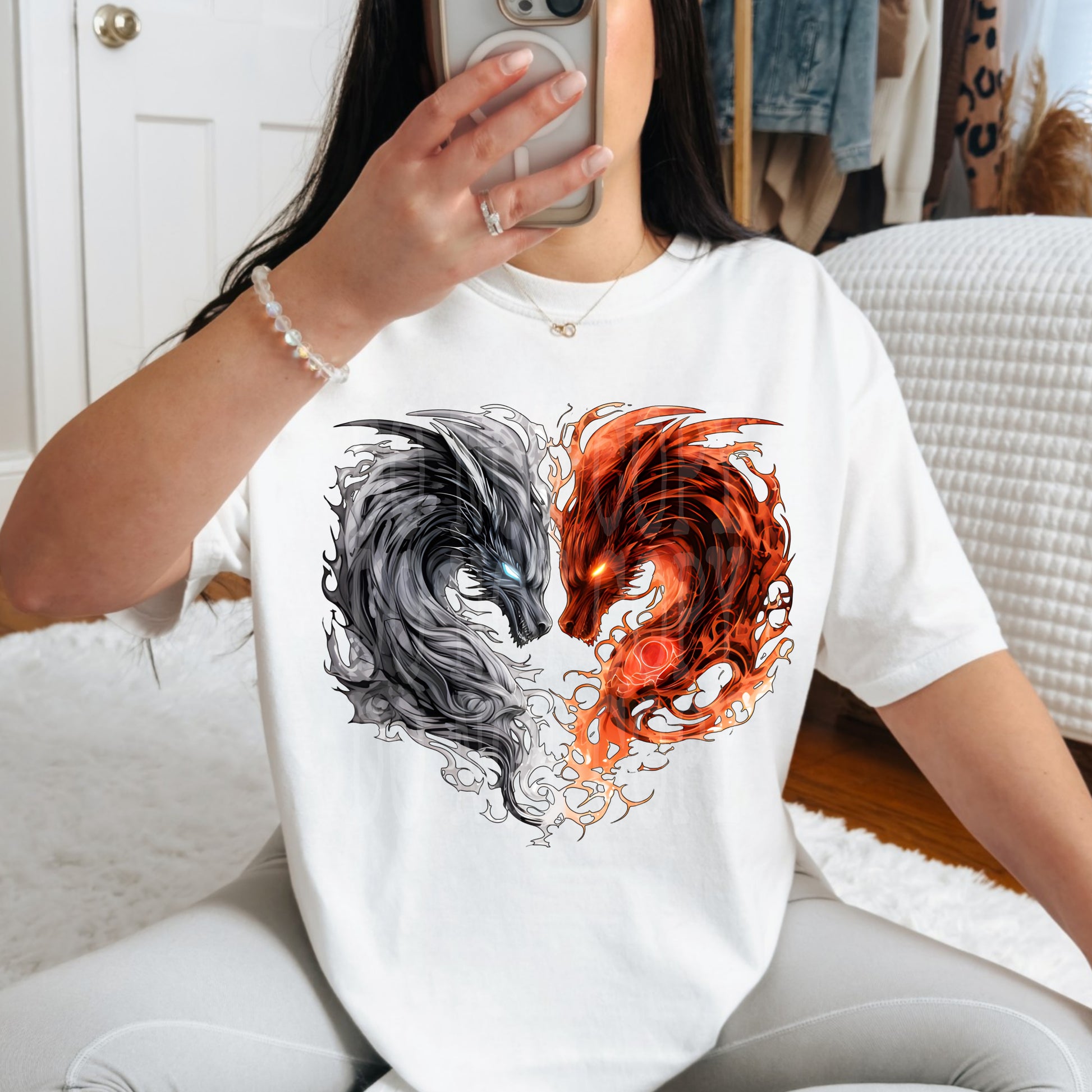 Duel Dragons #4659 - Ready to Press DTF Transfer Full Color - Pro Blanks