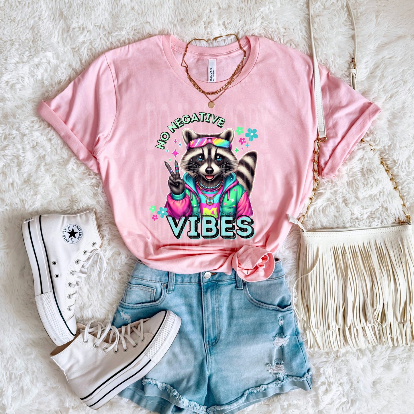 No Negative Vibes #4711 - Ready to Press DTF Transfer Full Color - Pro Blanks