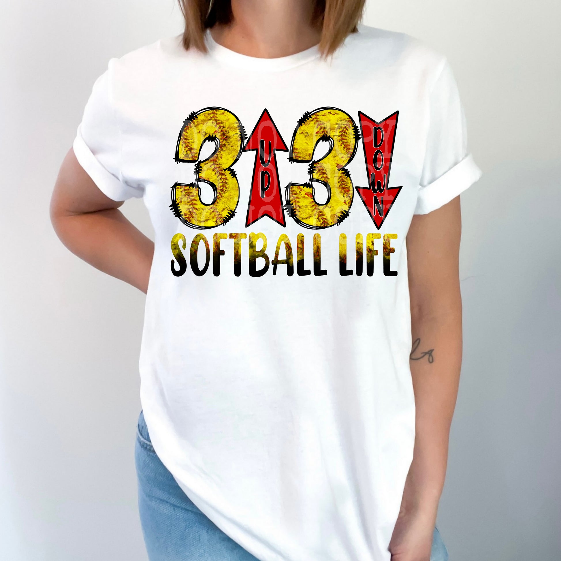 3 Up 3 Down Softball #4730 - Ready to Press DTF Transfer Full Color - Pro Blanks