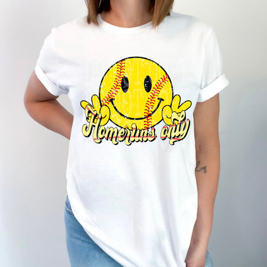 Homeruns Only Softball #4733 - Ready to Press DTF Transfer Full Color - Pro Blanks