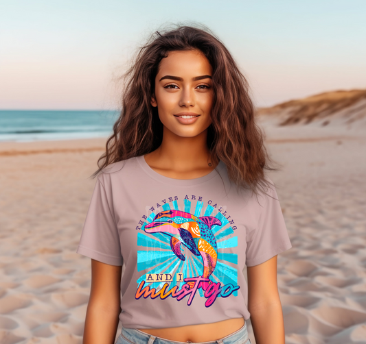 The Waves Are Calling #5095 - Ready to Press DTF Transfer Full Color - Pro Blanks