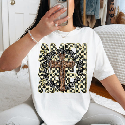 All Gods People Said Amen #4835 - Ready to Press DTF Transfer Full Color