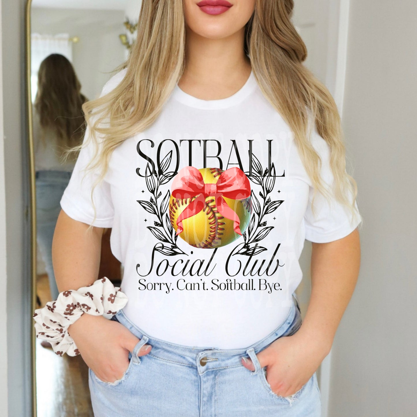 Softball Social Club #4912 - Ready to Press DTF Transfer Full Color - Pro Blanks