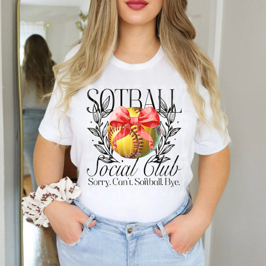 Softball Social Club #4912 - Ready to Press DTF Transfer Full Color - Pro Blanks