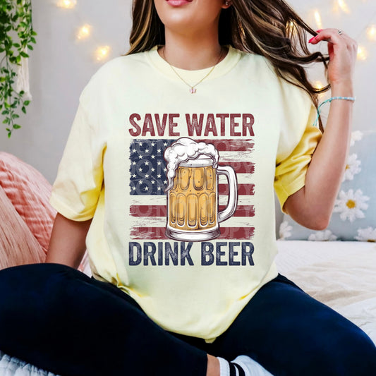 Save Water #4930 - Ready to Press DTF Transfer Full Color - Pro Blanks